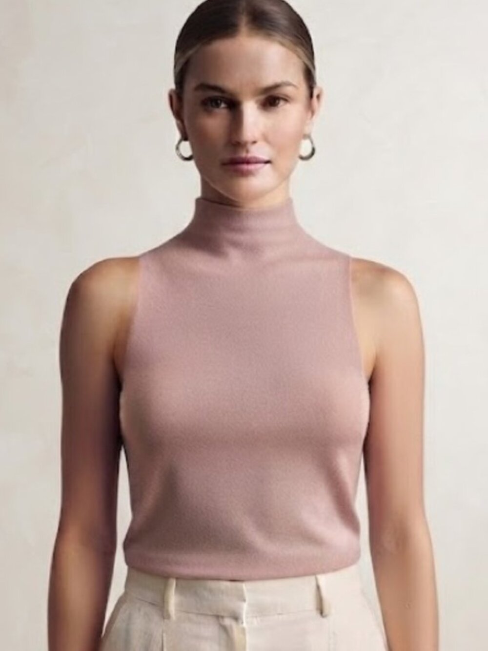 A New Day Mock Neck Ribbed Sleeveless Tank Top Blouse Size S NWT